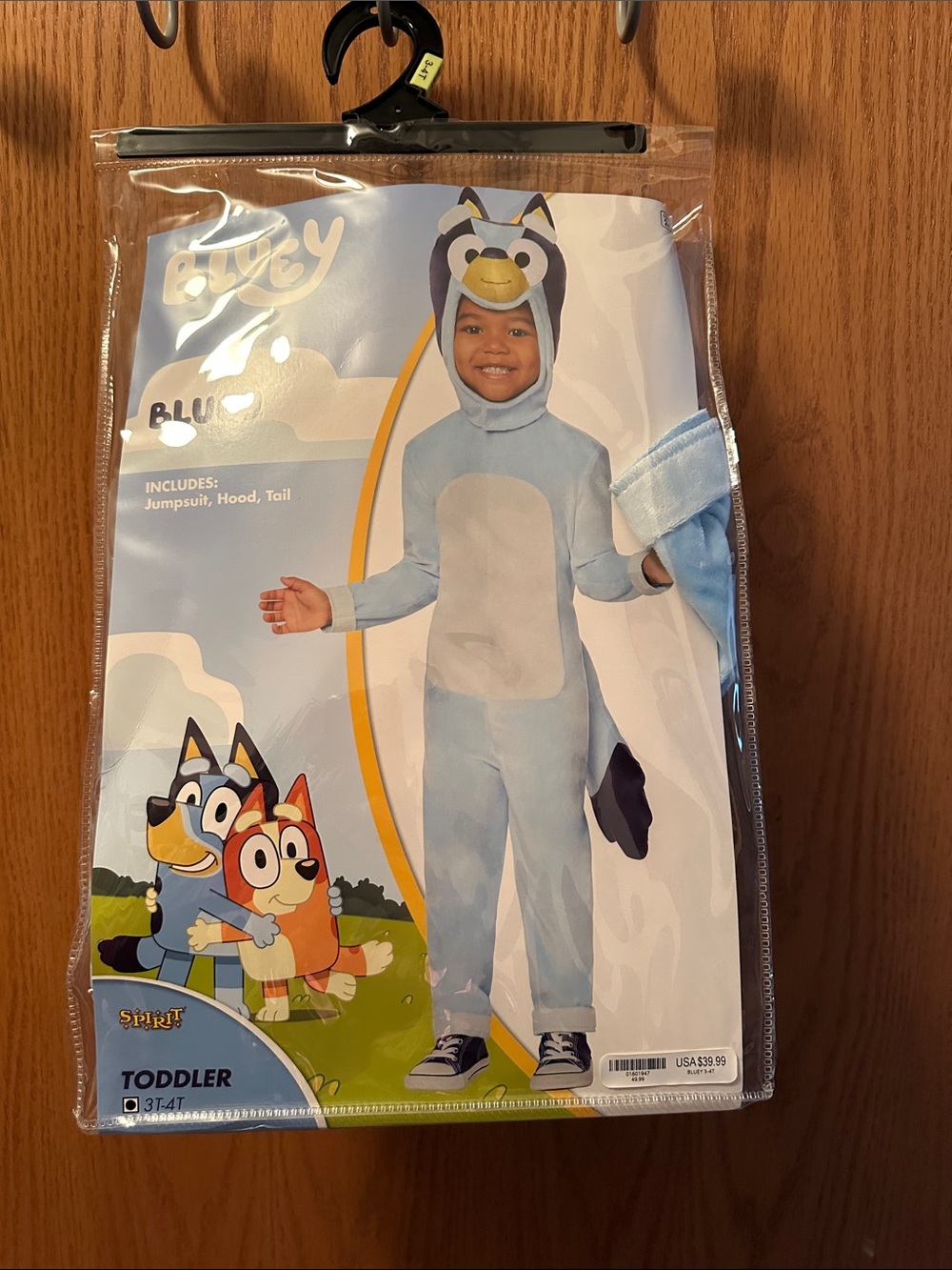 Blue Toddler Jumpsuit Costume with Hood and Tail